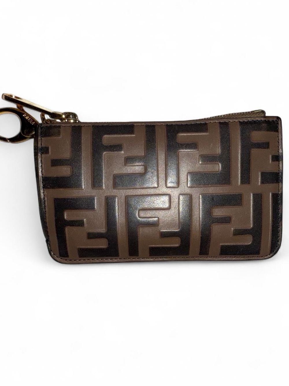 Fendi Brown and Black FF Logo Toiletry Pouch